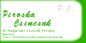 piroska csincsak business card