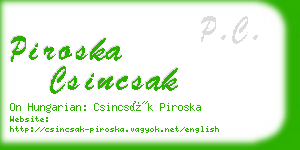 piroska csincsak business card